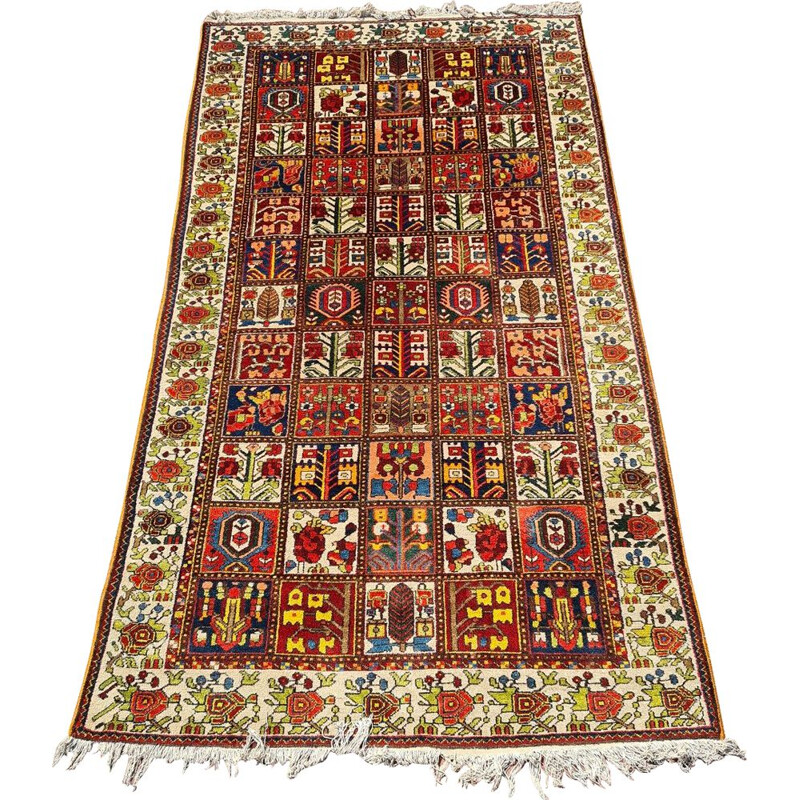 Bahktiar" vintage hand-knotted woolen Persian rug