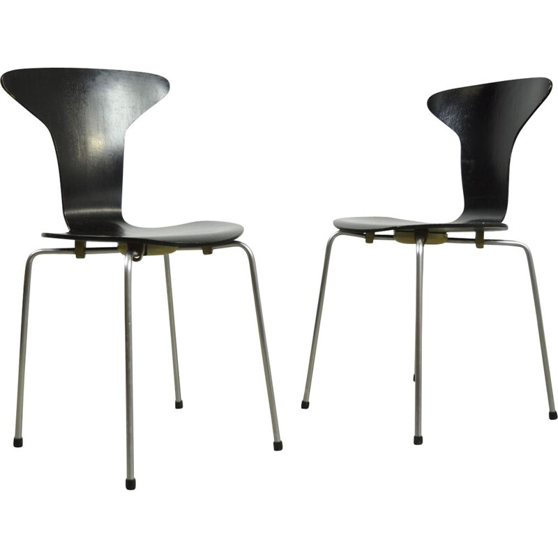 Paar vintage MyggenMosquito stoelen van Arne Jacobsen voor Fritz Hansen, Denemarken 1973