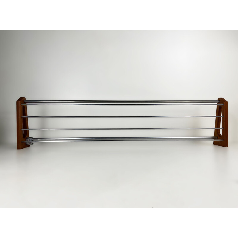 Vintage teak and steel coat rack by Børge Mogensen for Søborg, Denmark 1960