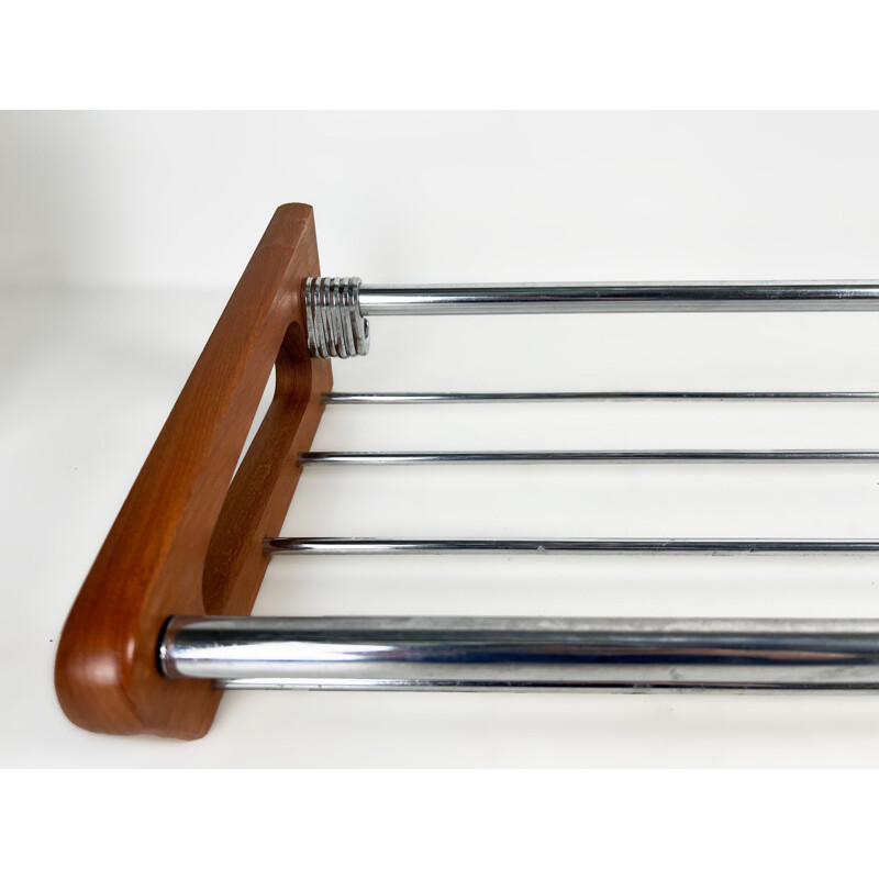 Vintage teak and steel coat rack by Børge Mogensen for Søborg, Denmark 1960