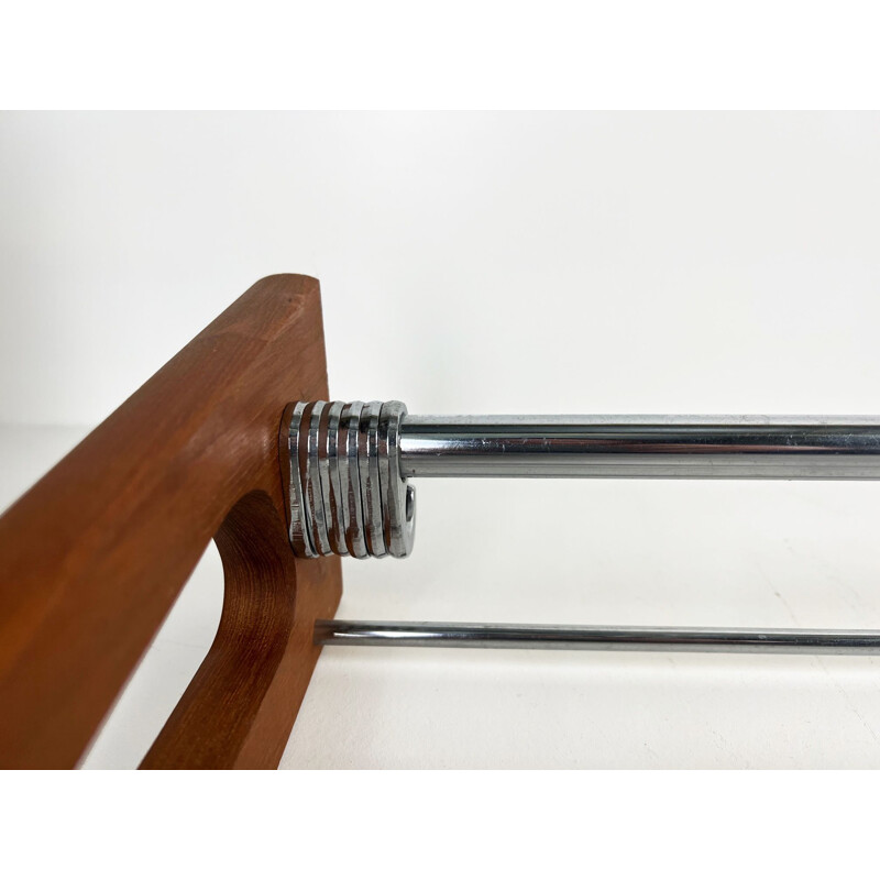 Vintage teak and steel coat rack by Børge Mogensen for Søborg, Denmark 1960