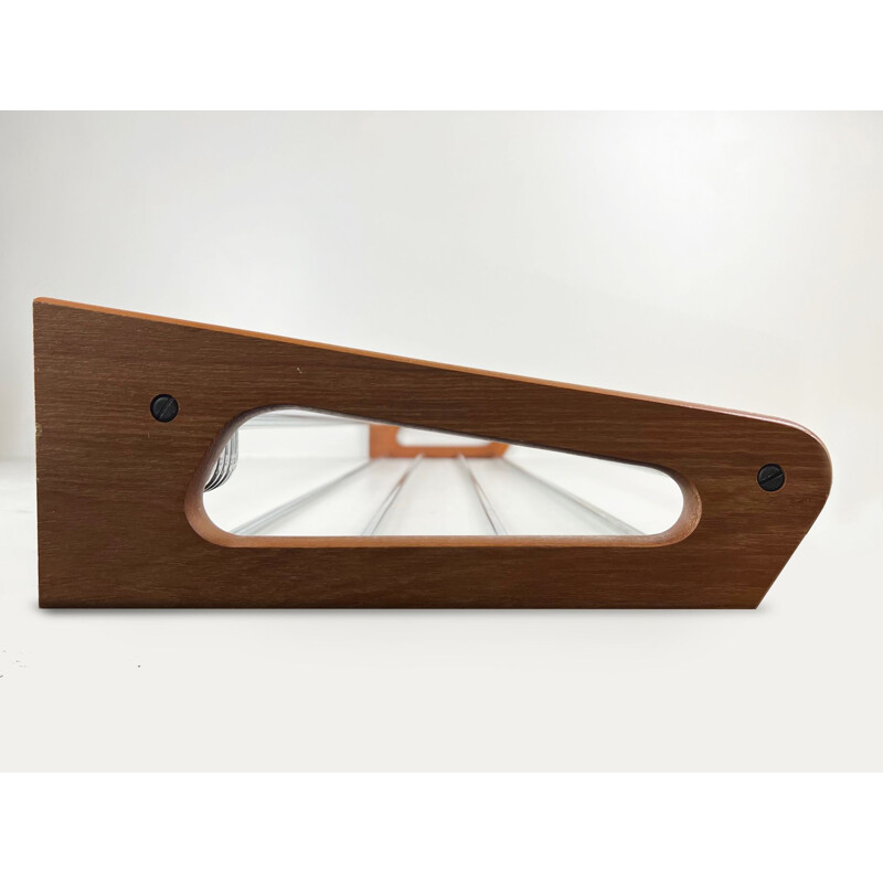 Vintage teak and steel coat rack by Børge Mogensen for Søborg, Denmark 1960