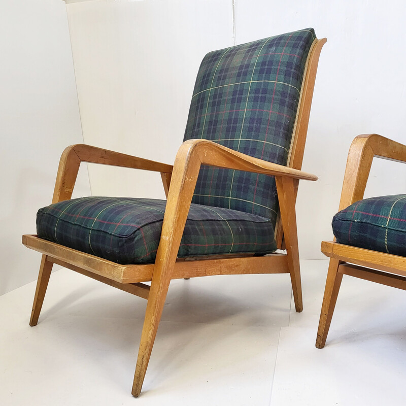 Pair of vintage armchairs Sk140 by Etienne-Henri Martin for Steiner