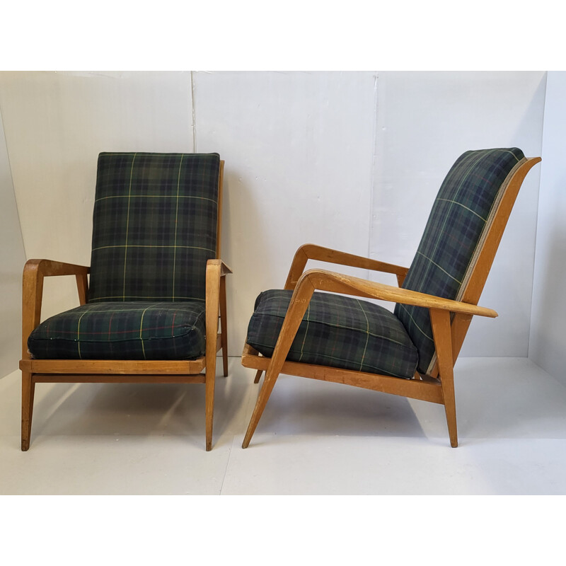 Pair of vintage armchairs Sk140 by Etienne-Henri Martin for Steiner