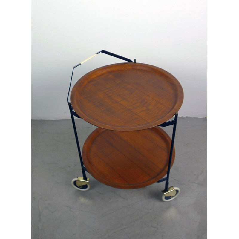 Mid century serving trolley with removable teak tray - 1950s