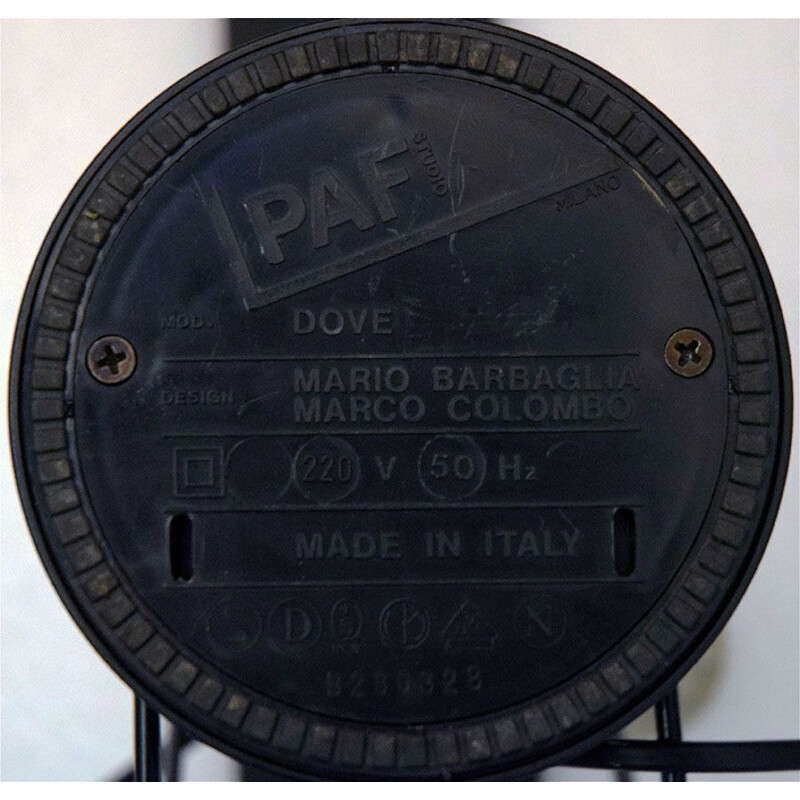 Candeeiro de estúdio Dove Paf vintage de Mario Barbaglia e Marco Colombo, 1980