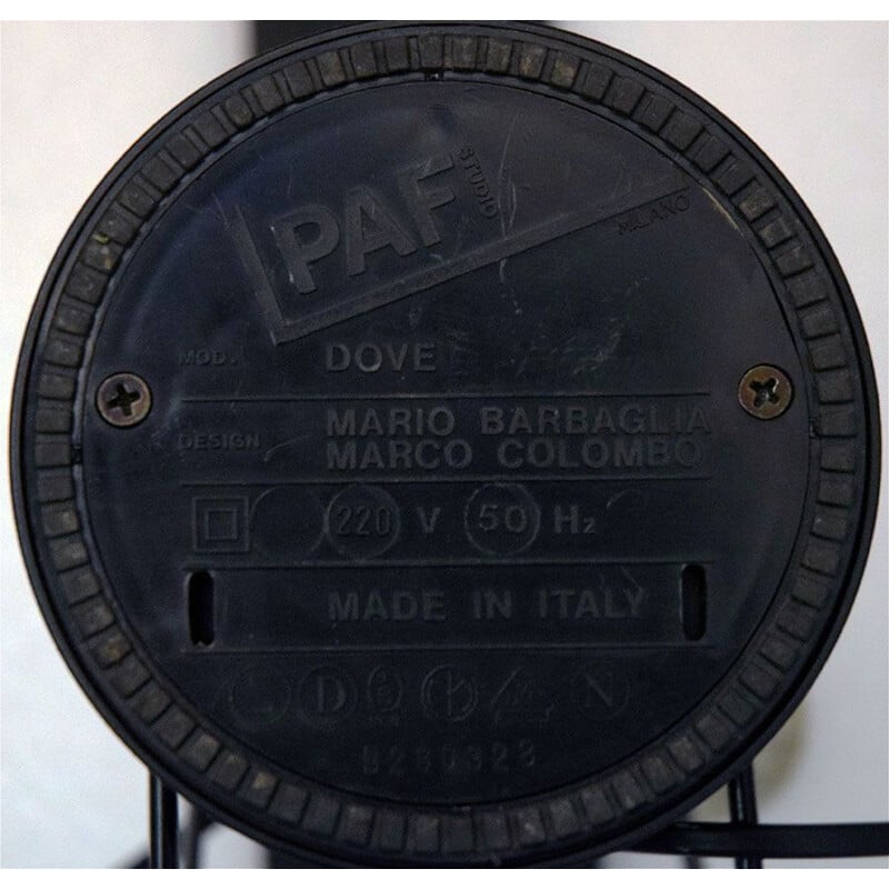 Lampe de studio Paf vintage Dove de Mario Barbaglia et Marco Colombo, 1980
