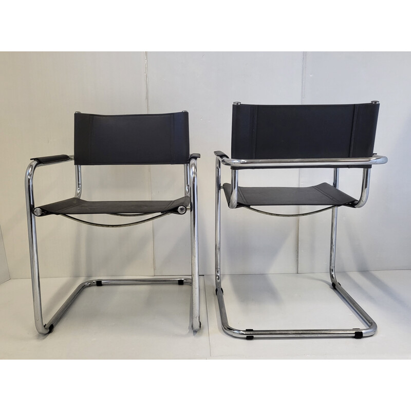 Set of 4 vintage S33 cantilever chairs by Mart Stam