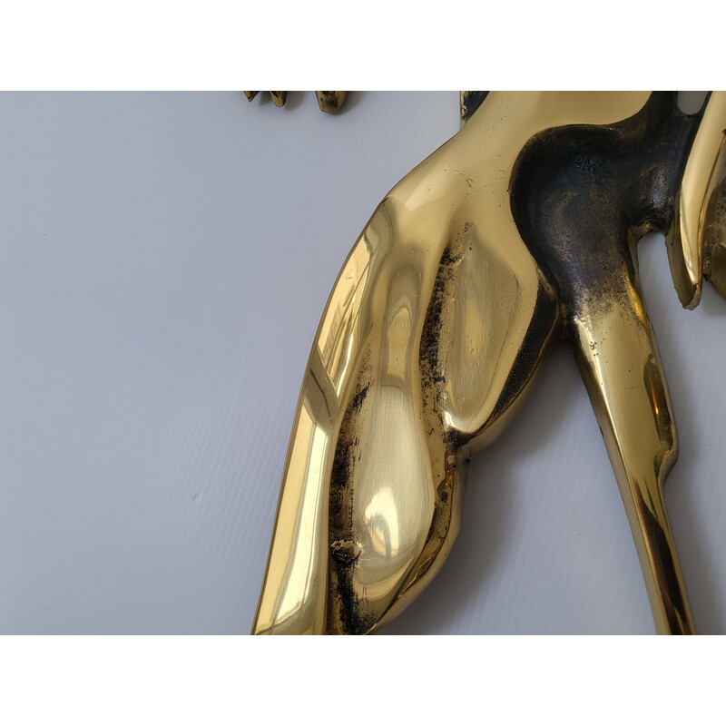 Gallo vintage de bronce macizo, 1970