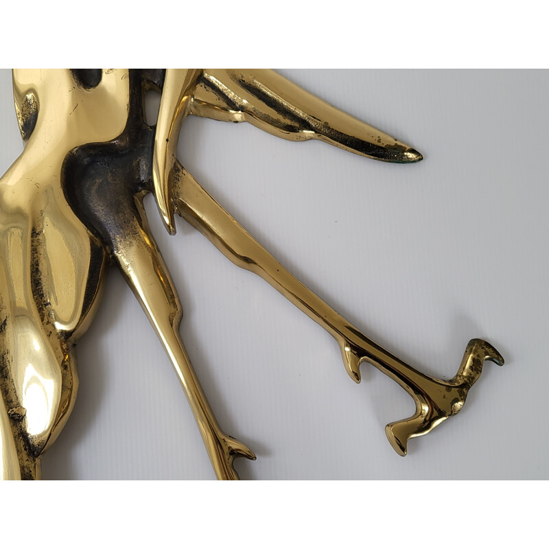 Gallo vintage de bronce macizo, 1970
