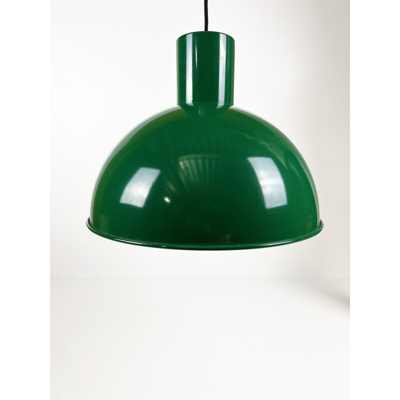 Danish vintage green Maxi Bunker pendant lamp by Jo Hammerborg for Fog and Morup, 1970s