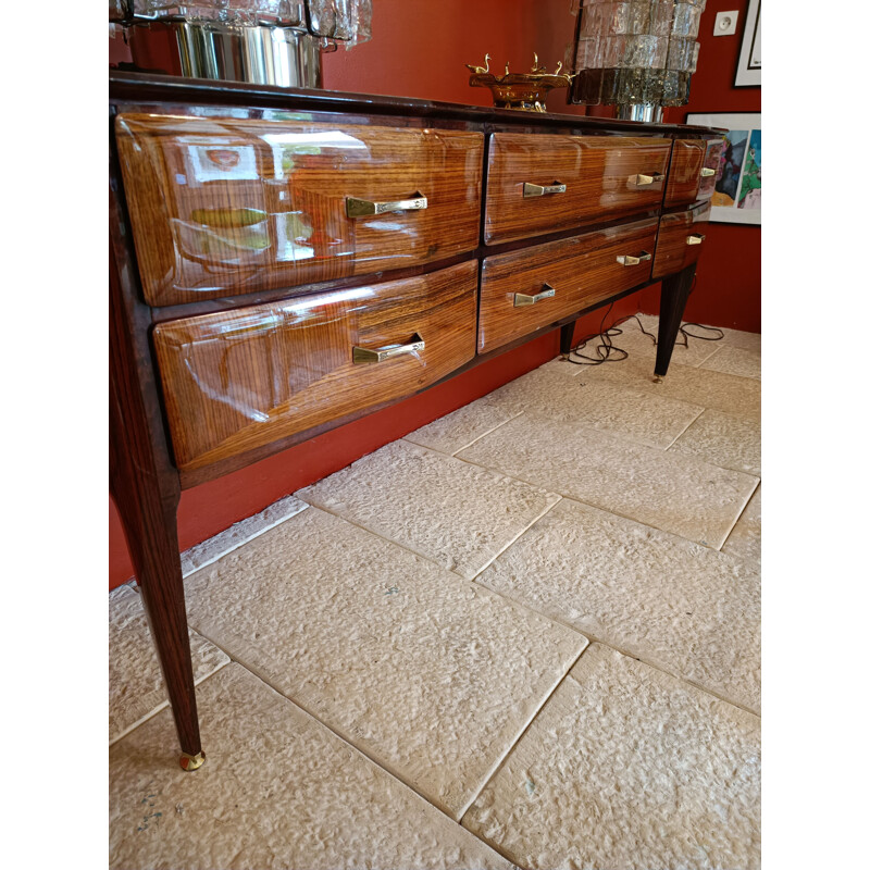 Vintage rosewood chest of drawers, Italy 1950