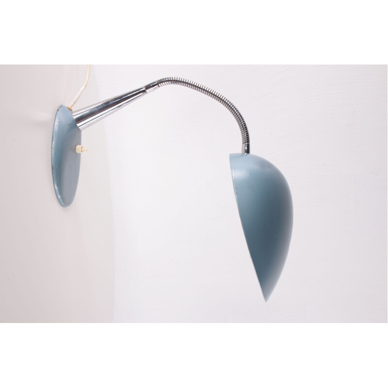 Vintage steel blue desk lamp by Greta Grossmann, 1950s