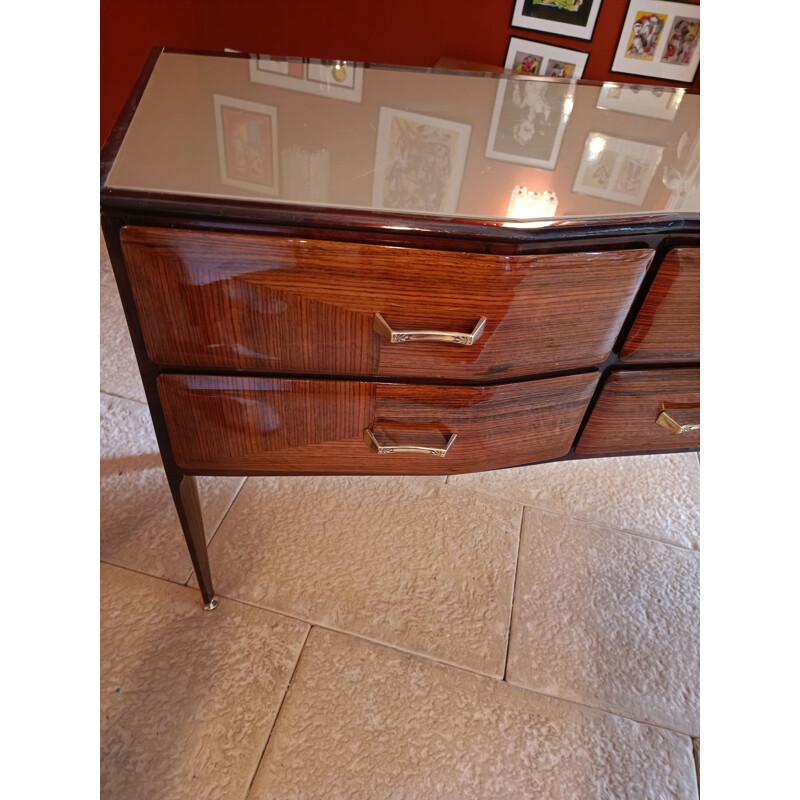 Commode longue vintage en palissandre, Italie 1950