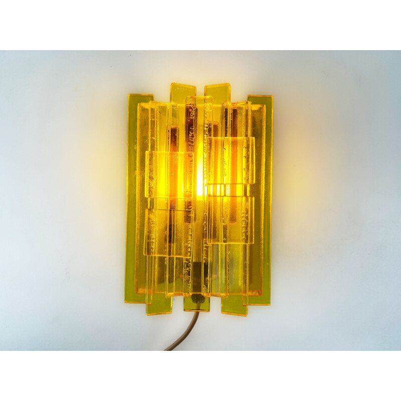 Vintage translucent acrylic wall lamp by Claus Bolby for Cebo Industri, Denmark 1960