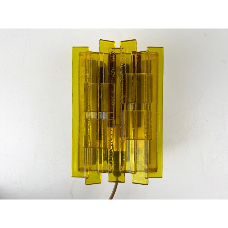 Vintage translucent acrylic wall lamp by Claus Bolby for Cebo Industri, Denmark 1960