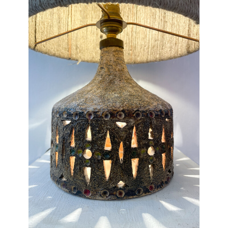 Lámpara de sobremesa vintage de cerámica de Georges Pelletier, 1960