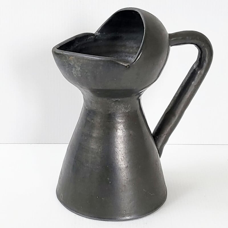 Vintage black pitcher, 1950s