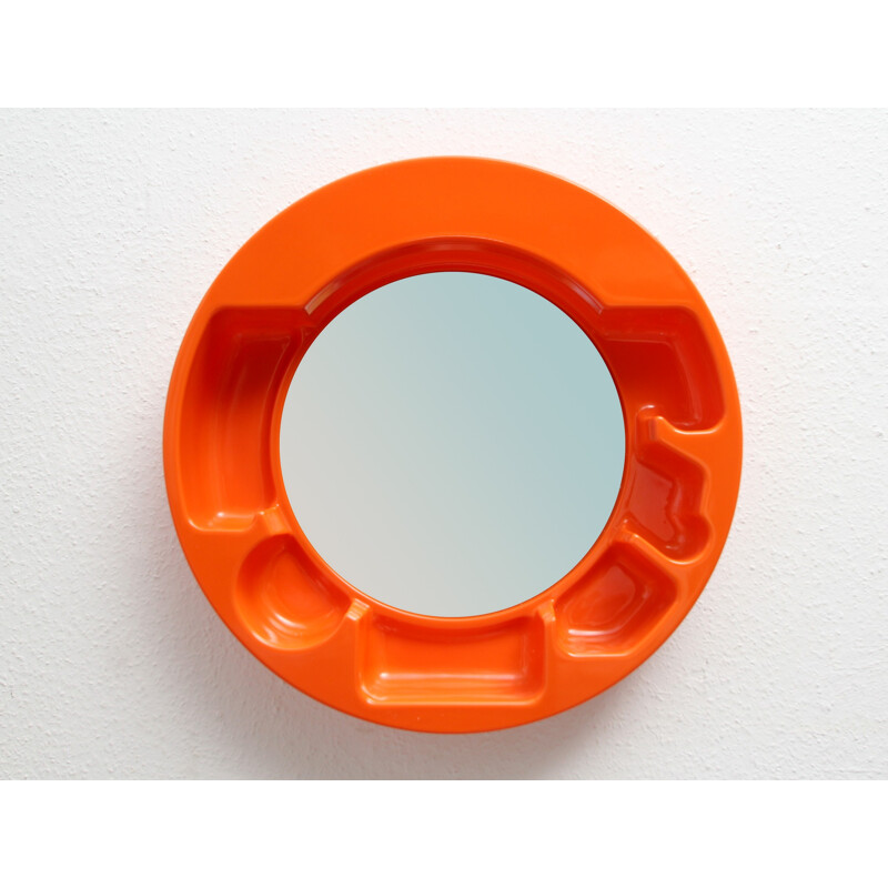 Mid century utensil orange mirror - 1970s