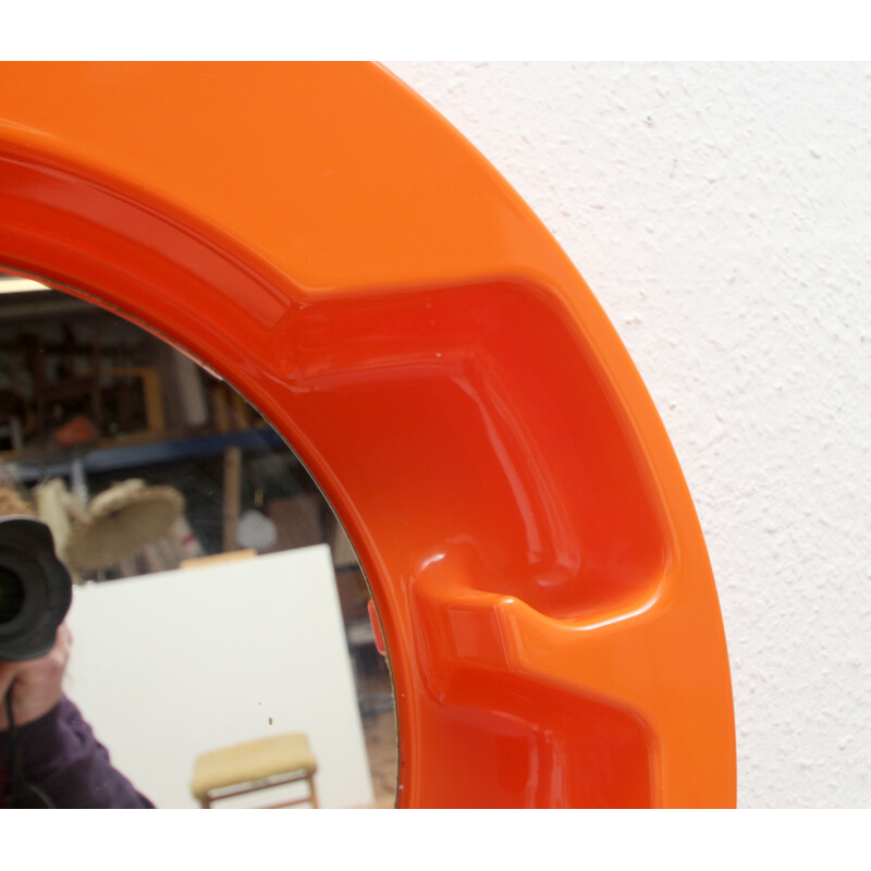 Mid century utensil orange mirror - 1970s