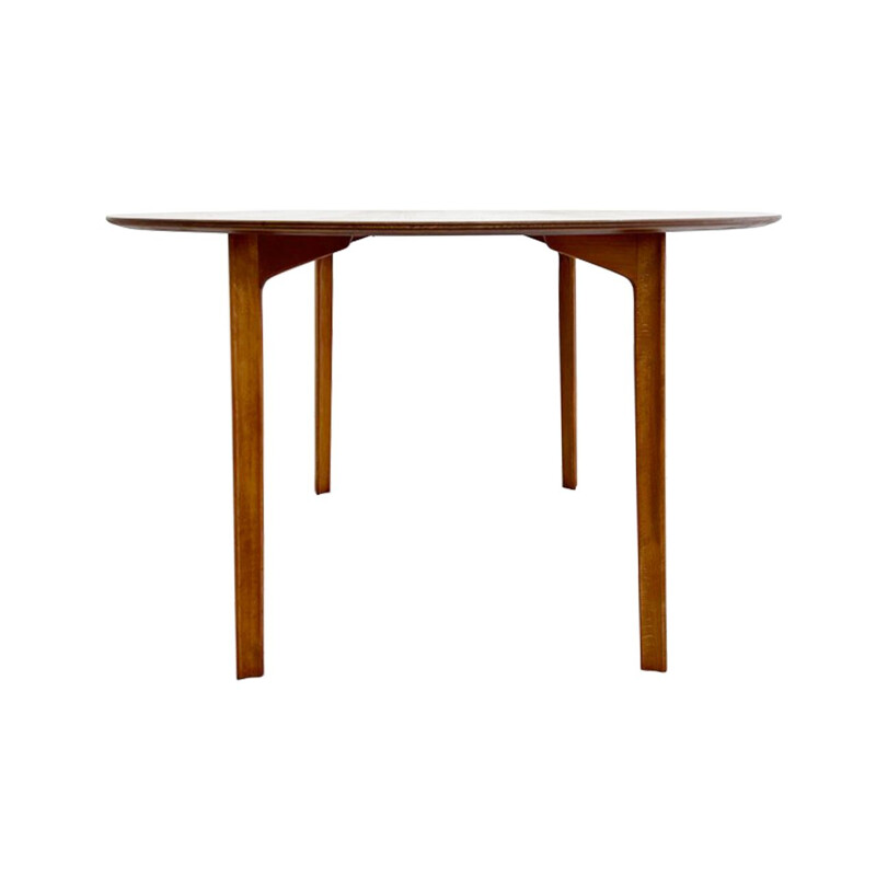 Vintage round teak table Grand Prix by Arne Jacobsen for fritz hansen, 1957