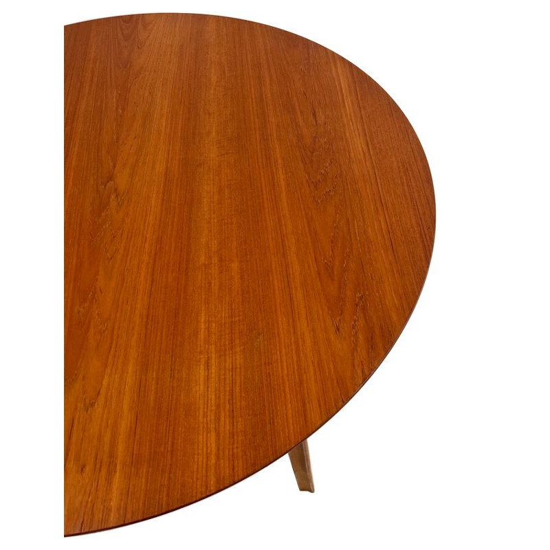 Tavolo rotondo vintage Grand Prix in teak di Arne Jacobsen per Fritz Hansen, 1957