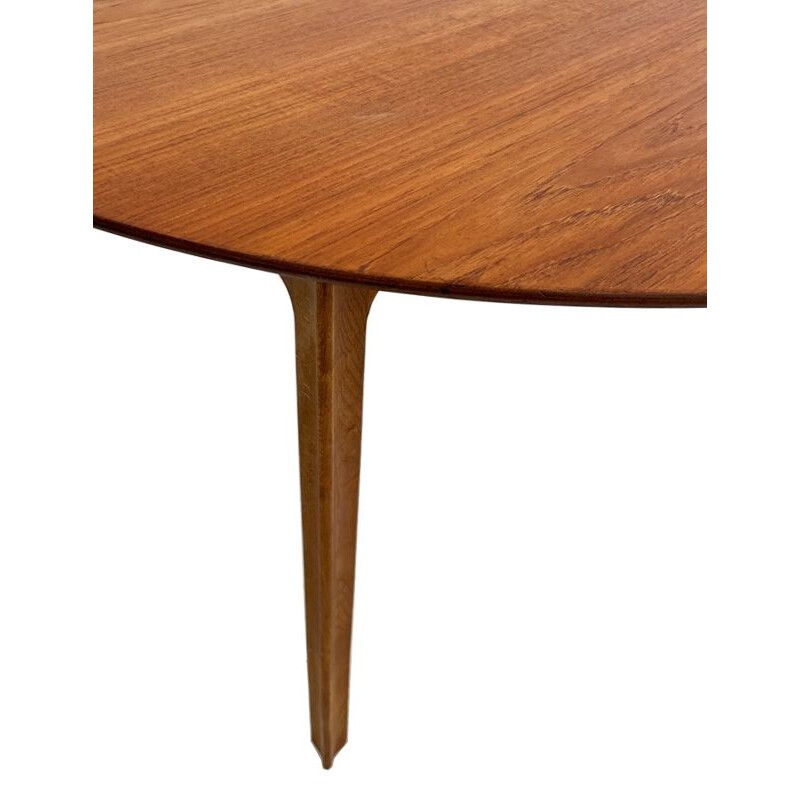 Tavolo rotondo vintage Grand Prix in teak di Arne Jacobsen per Fritz Hansen, 1957