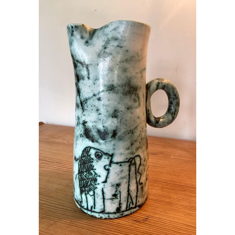 Vintage ceramic pitcher by Jacques Blin