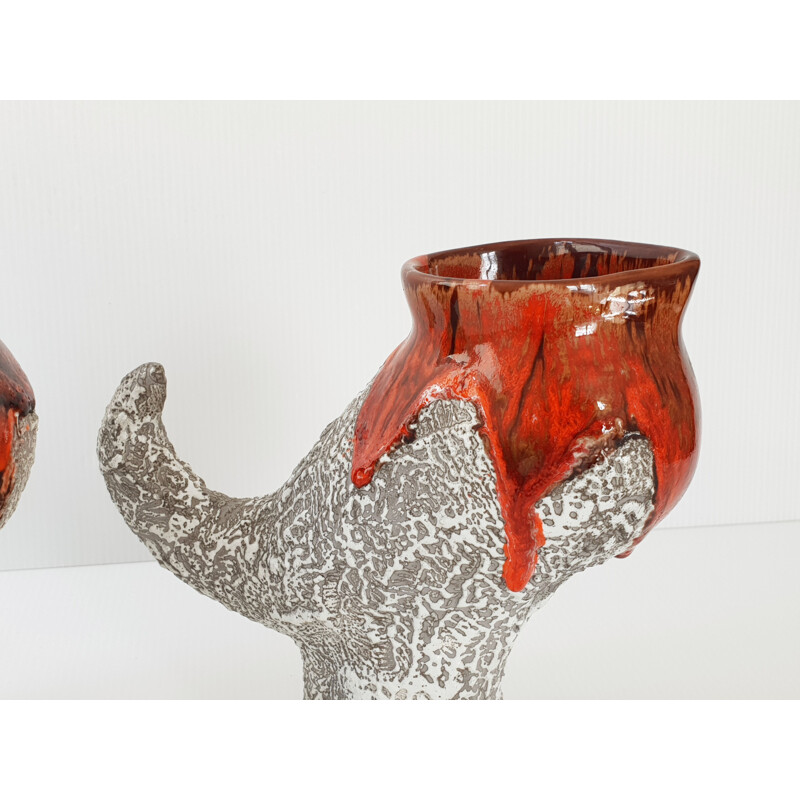 Pair of vintage zoomorphic pitchers, 1960s