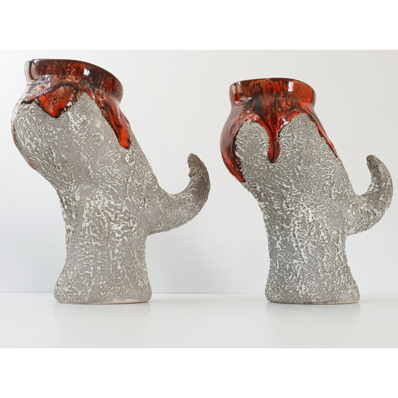 Pair of vintage zoomorphic pitchers, 1960s