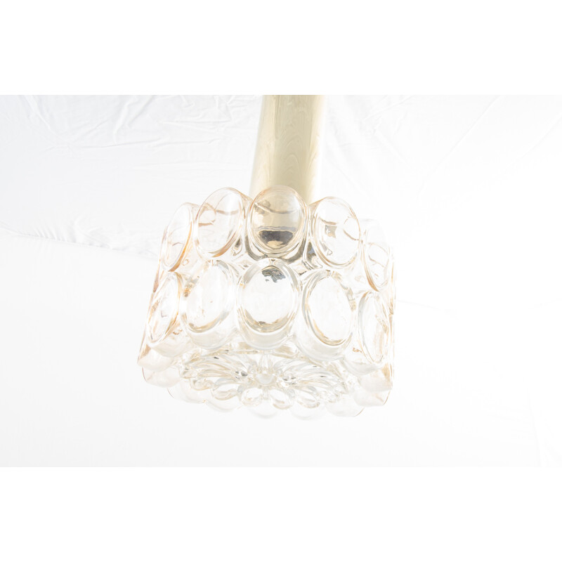 Vintage "bubble" pendant lamp in glass and brass by Helena Tynell for Glashütte Limburg, 1960