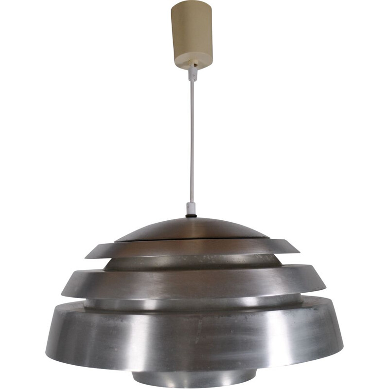 Vintage aluminium pendant lamp by Hans Agne Jakobsson, 1970