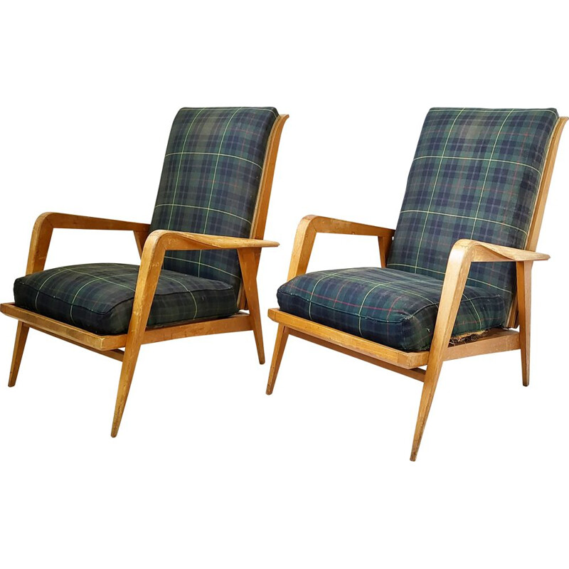 Paar vintage fauteuils Sk140 van Etienne-Henri Martin voor Steiner