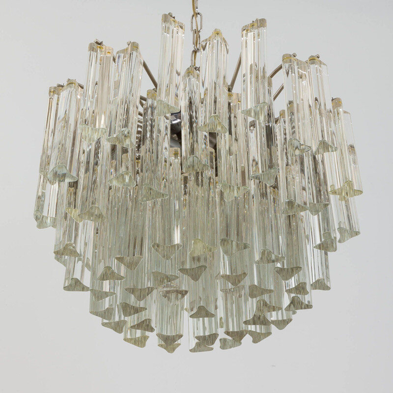 Vintage Triedri Italian chandelier with 85 shades by Venini, 1960s