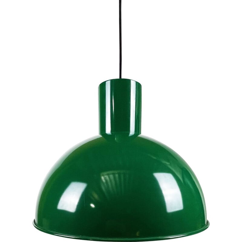 Danish vintage green Maxi Bunker pendant lamp by Jo Hammerborg for Fog and Morup, 1970s