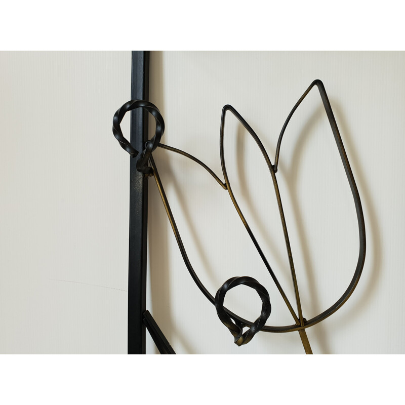 Vintage black plastic coat rack, 1950