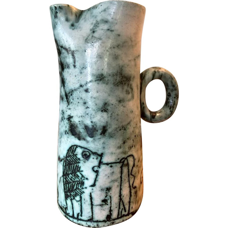 Vintage ceramic pitcher by Jacques Blin