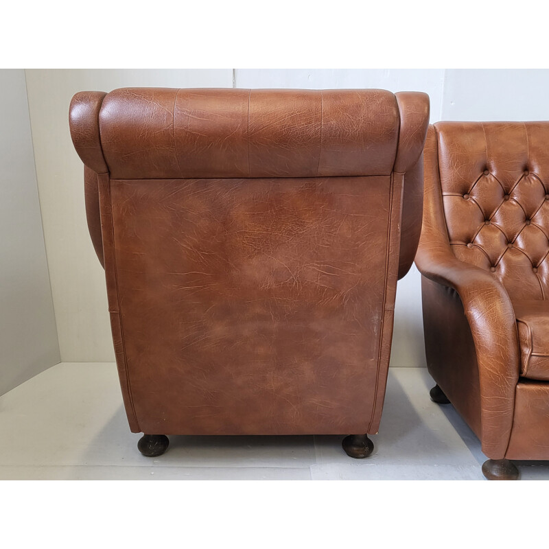 Pair of vintage brown armchairs, 1970