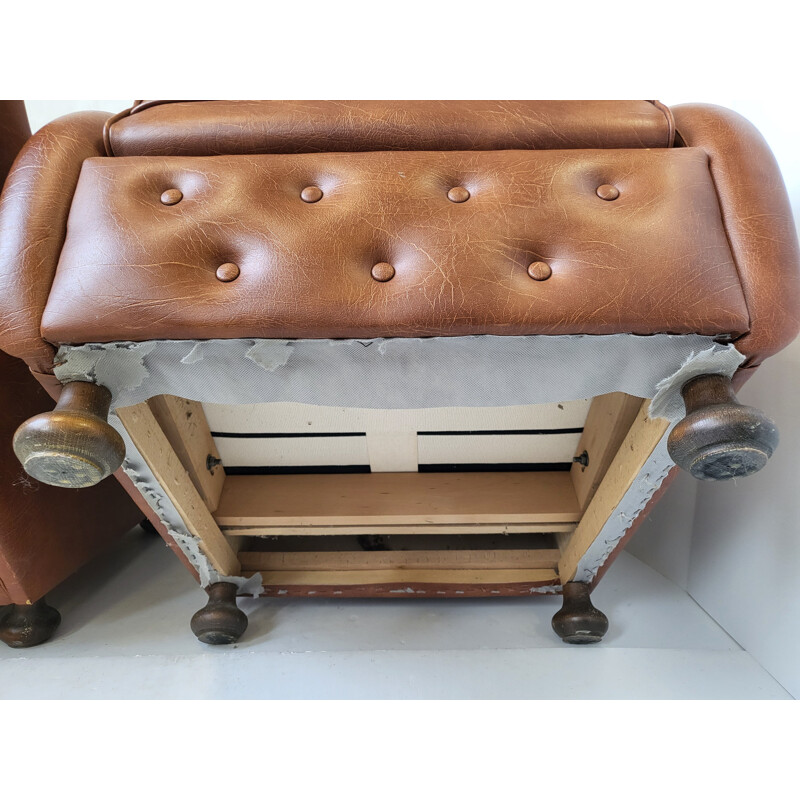 Pair of vintage brown armchairs, 1970