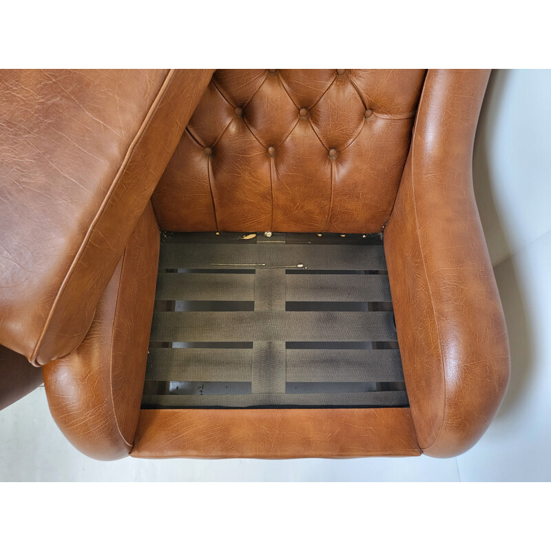 Pair of vintage brown armchairs, 1970