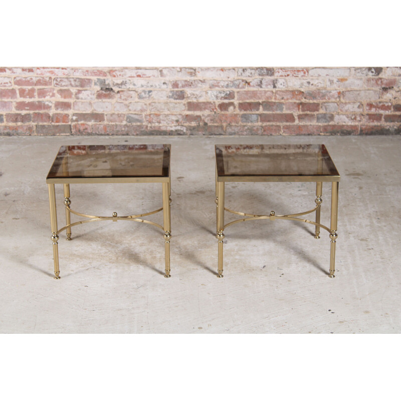Pair of vintage brass tables by Maison Jansen, 1970s