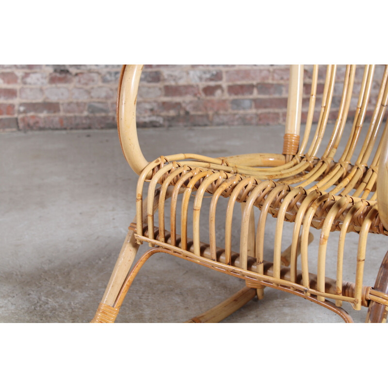 Chaise vintage Boho en bamboo, 1960