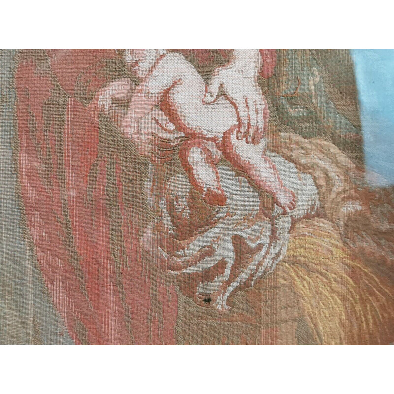 Moldura de tapeçaria vintage "Adoração dos Magos" em madeira por Peter Paul Rubens, inglês