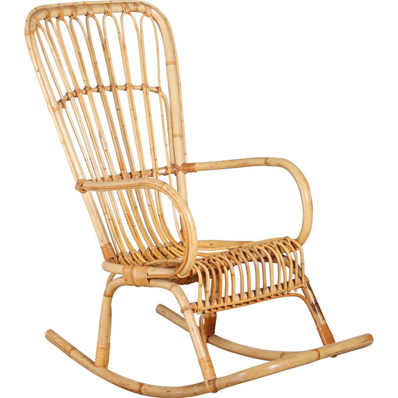 Silla boho de bambú vintage, 1960