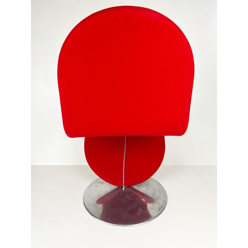 Sedia vintage 1-2-3 in alluminio di Verner Panton per Fritz Hansen, 1973