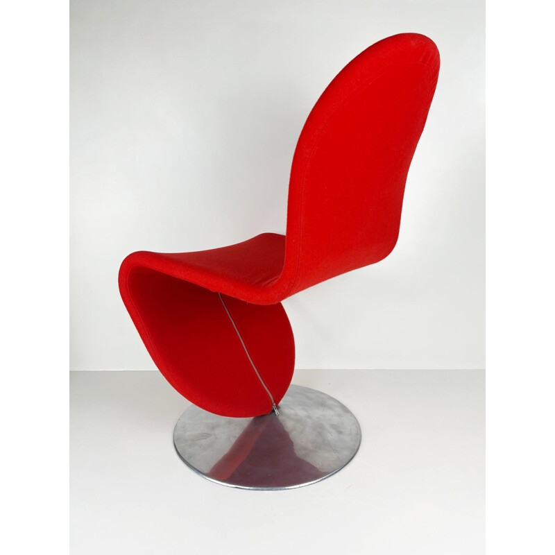 Vintage aluminium 1-2-3 chair by Verner Panton for Fritz Hansen, 1973s