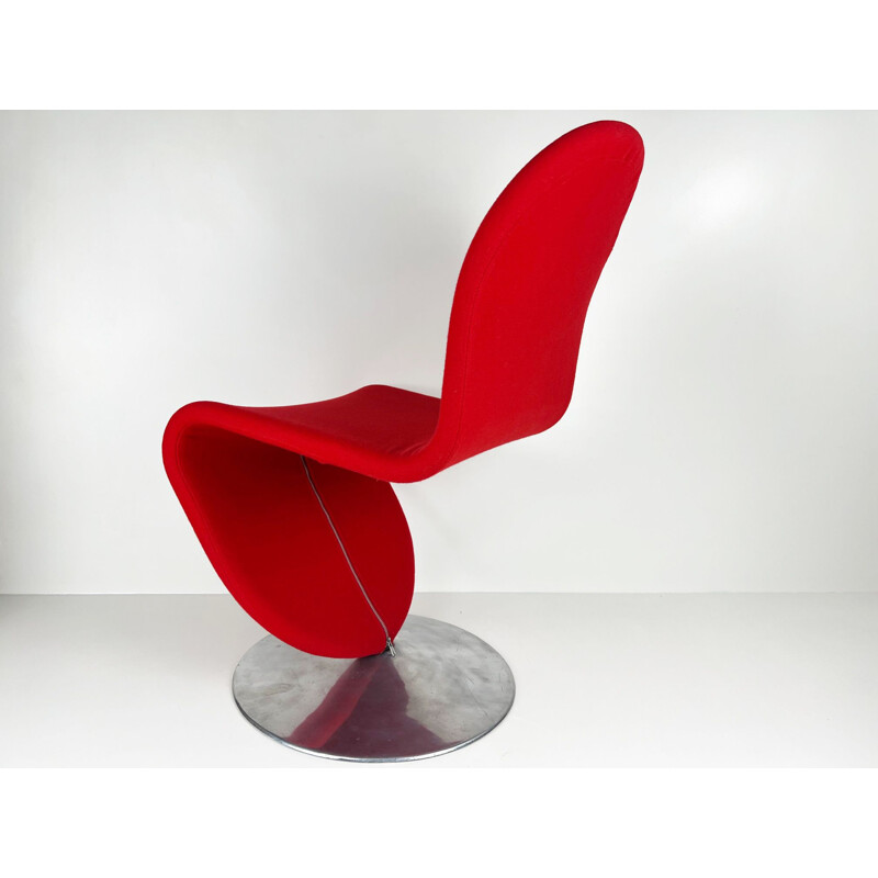 Vintage 1-2-3 aluminium stoel van Verner Panton voor Fritz Hansen, 1973