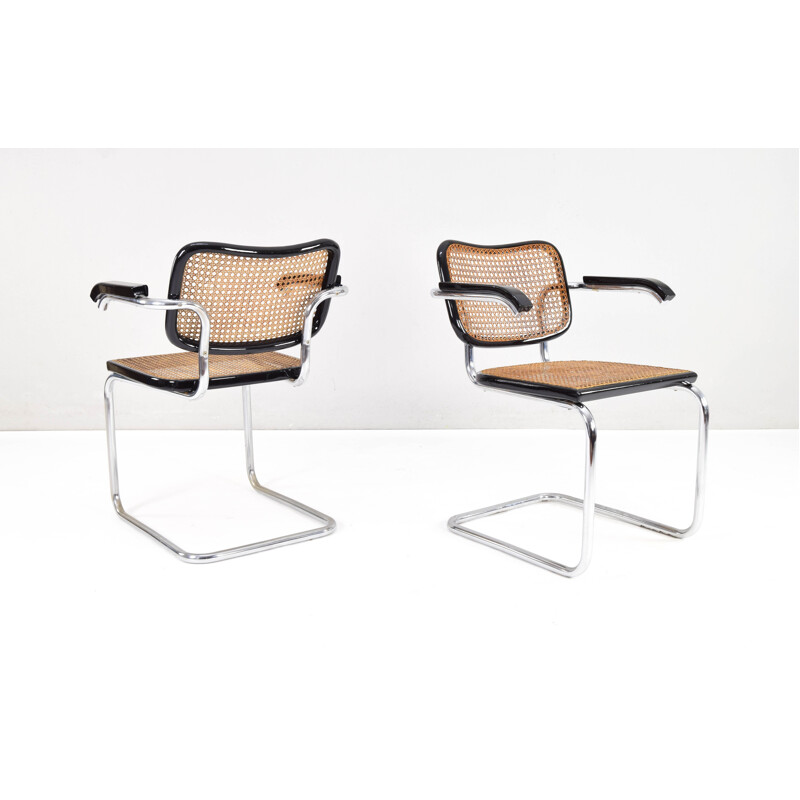 Paire de chaises vintage Cesca B64 avec structure tubulaire chromée de Marcel Breuer, 1960