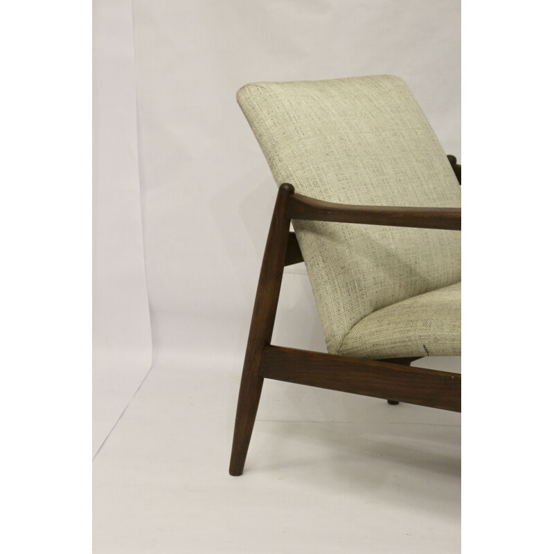 Vintage beechwood GFM-142 armchair by Edmund Homa, 1960s