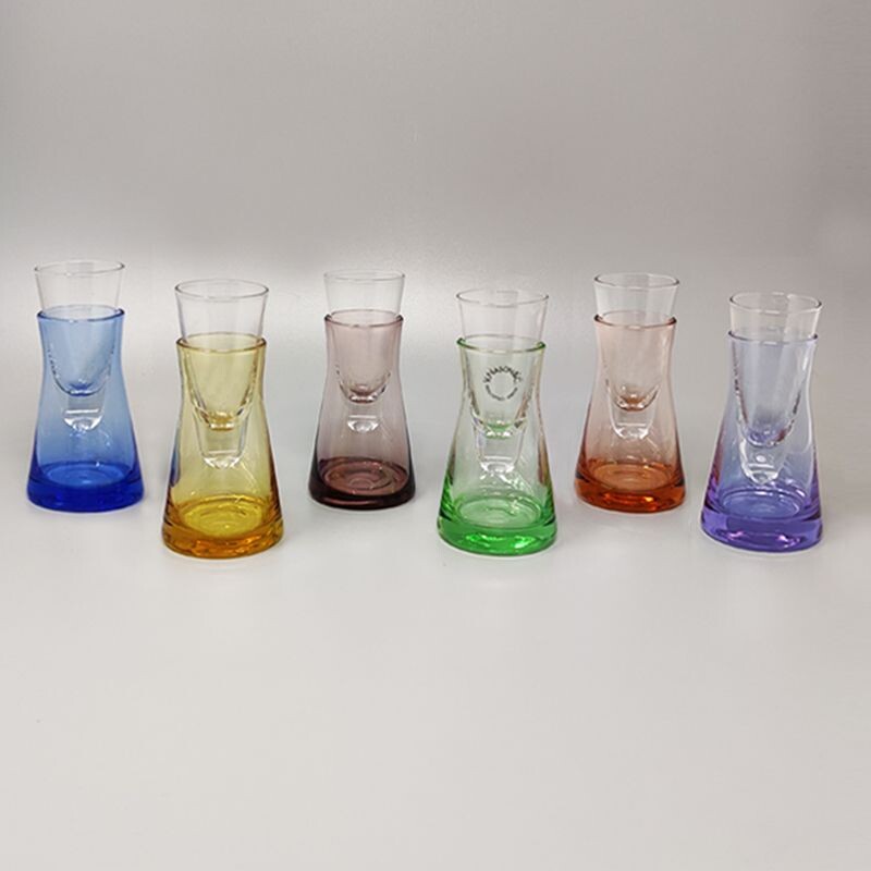 Ensemble de 6 verres de Murano par Nason, Italie 1970